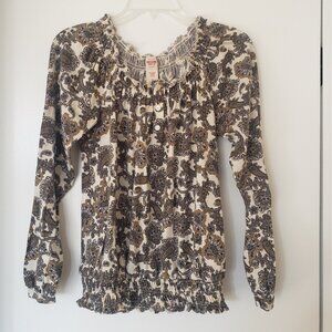 Long sleeve paisley top